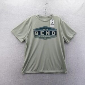 League 91 Bend Oregon Graphic T-Shirt Mens Large Green Recycled Performance Tee